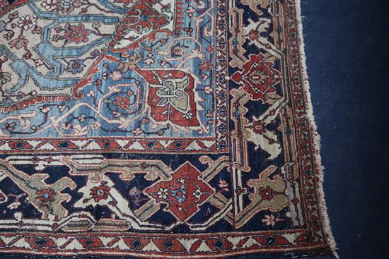 A late 19th/early 20th century Caucasian rug, 7ft 8in by 6ft 3in.